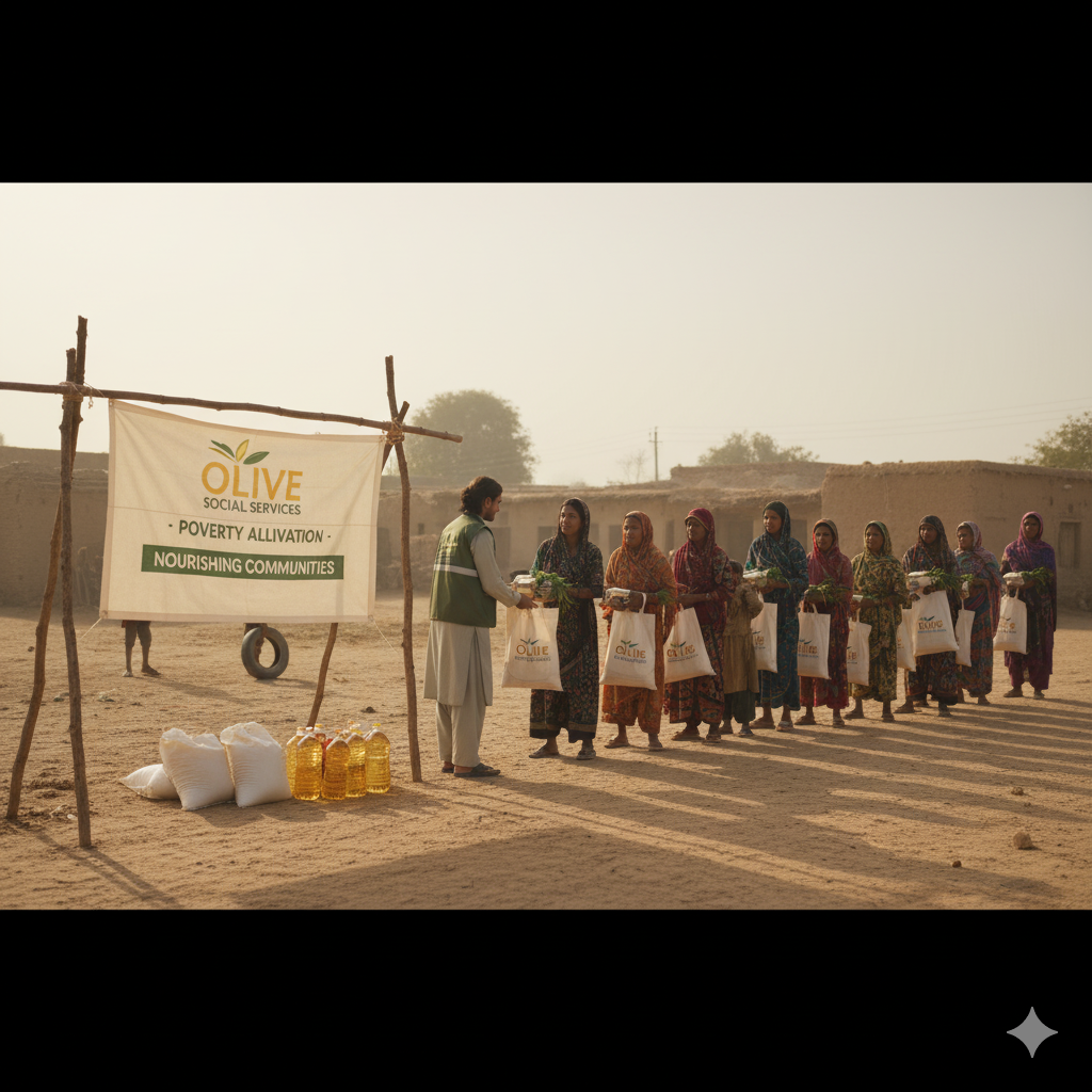 Distributing essential groceries and supplies